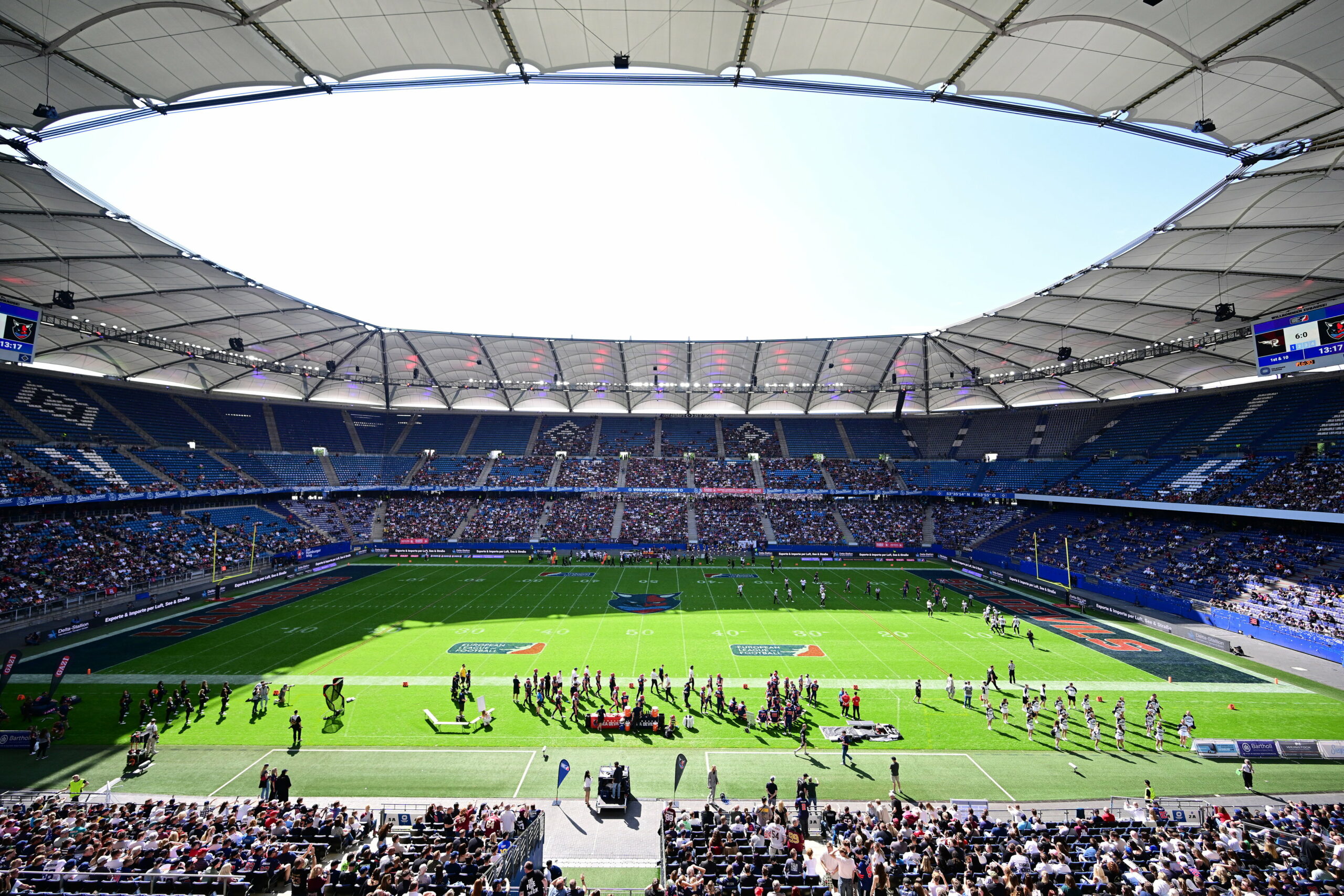 Ein Spiel der Hamburg Sea Devils im Volksparkstadion