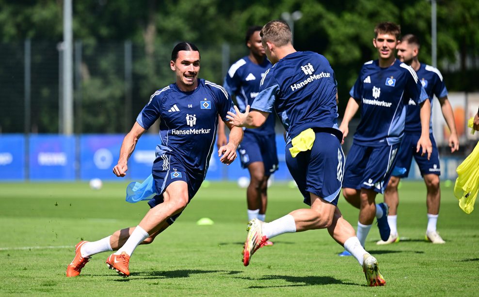 Rayan Philippe bei seiner Trainings-Premiere als HSV-Profi
