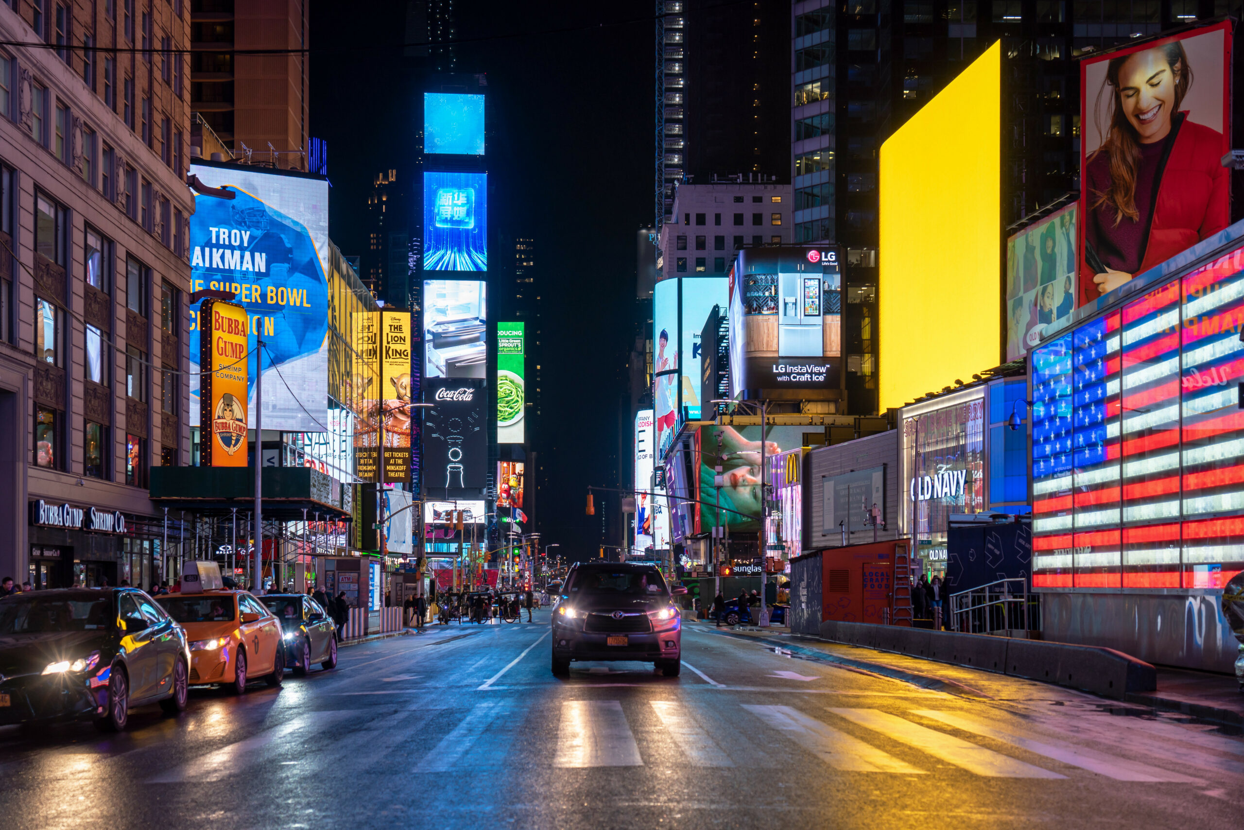 Der Times Square in Manhattan bei Nacht. (Archivbild)