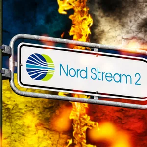 Schild mit Aufschrift Nordstream 2