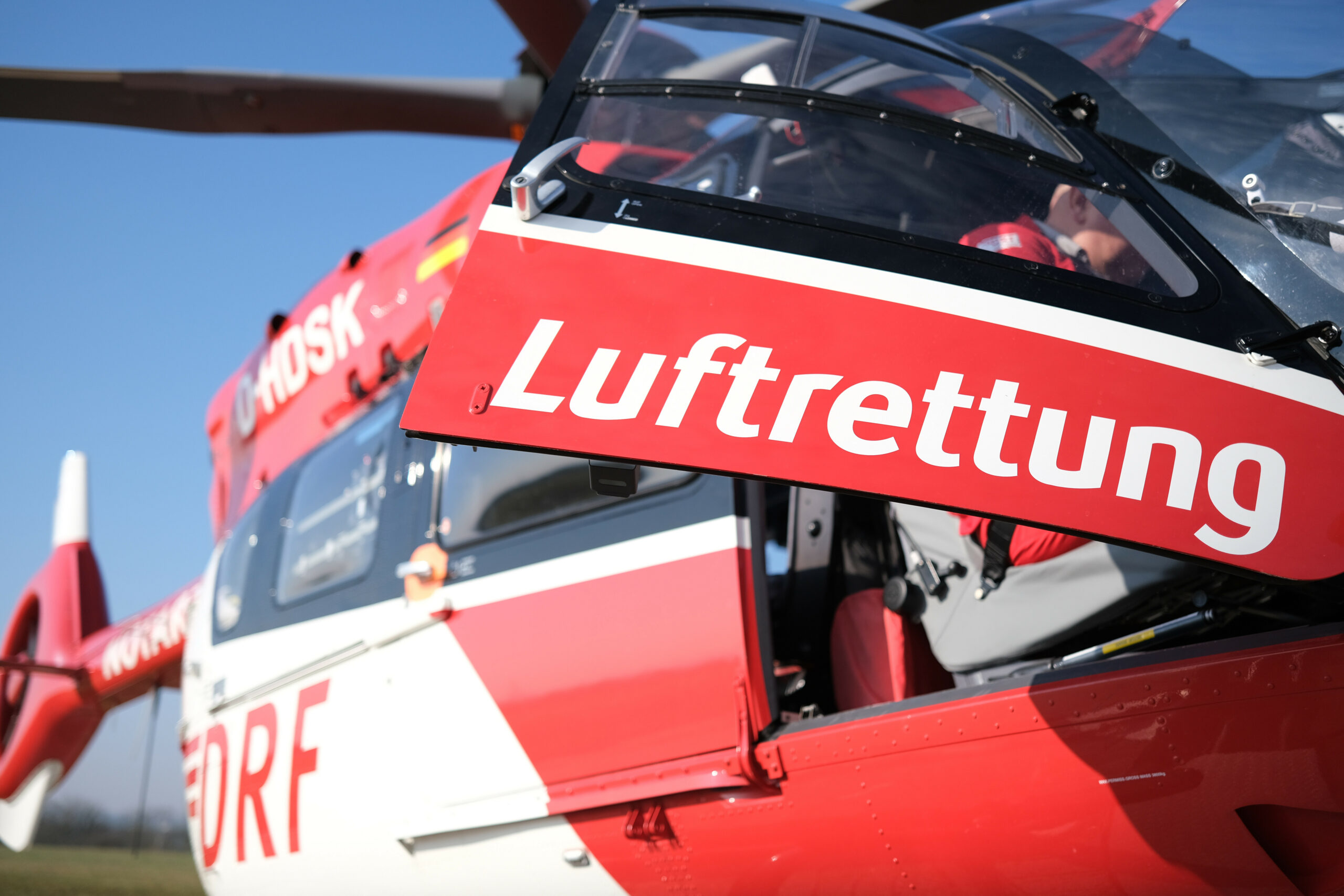 Ein Hubschrauber der Luftrettung.
