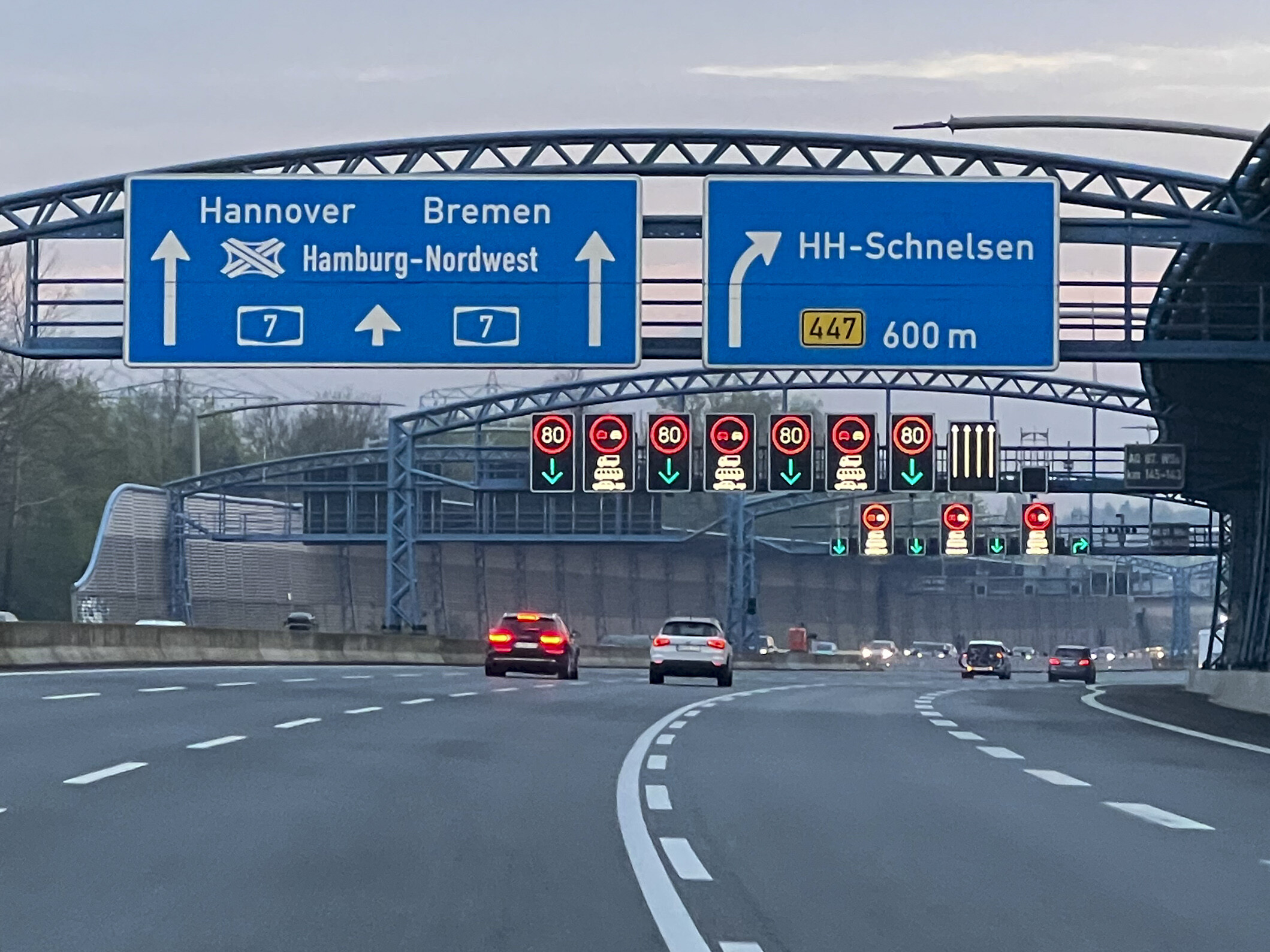 A7 in Richtung Süden