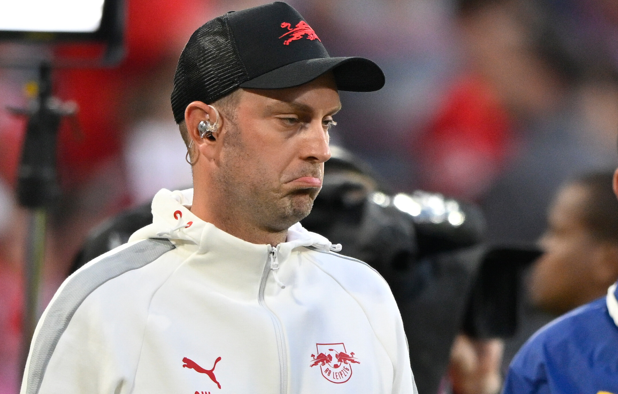 RB-Trainer Ole Werner schaut enttäuscht