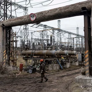Arbeiter in einem Kraftwerk in der Ukraine.