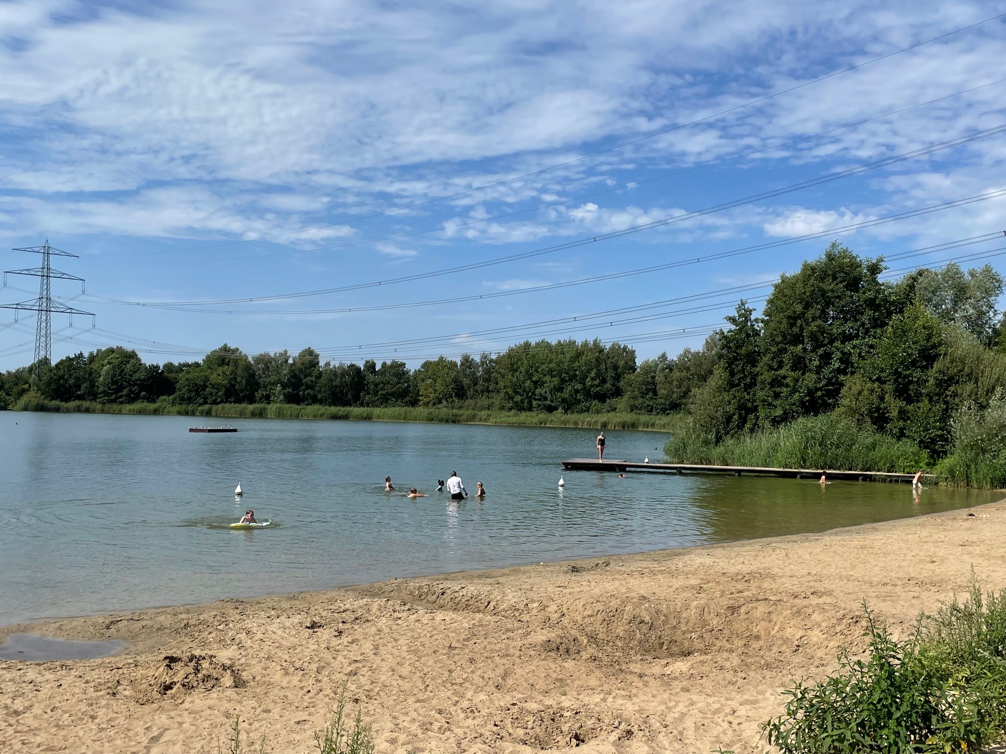 Badende am Allermöher See