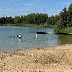 Badende am Allermöher See