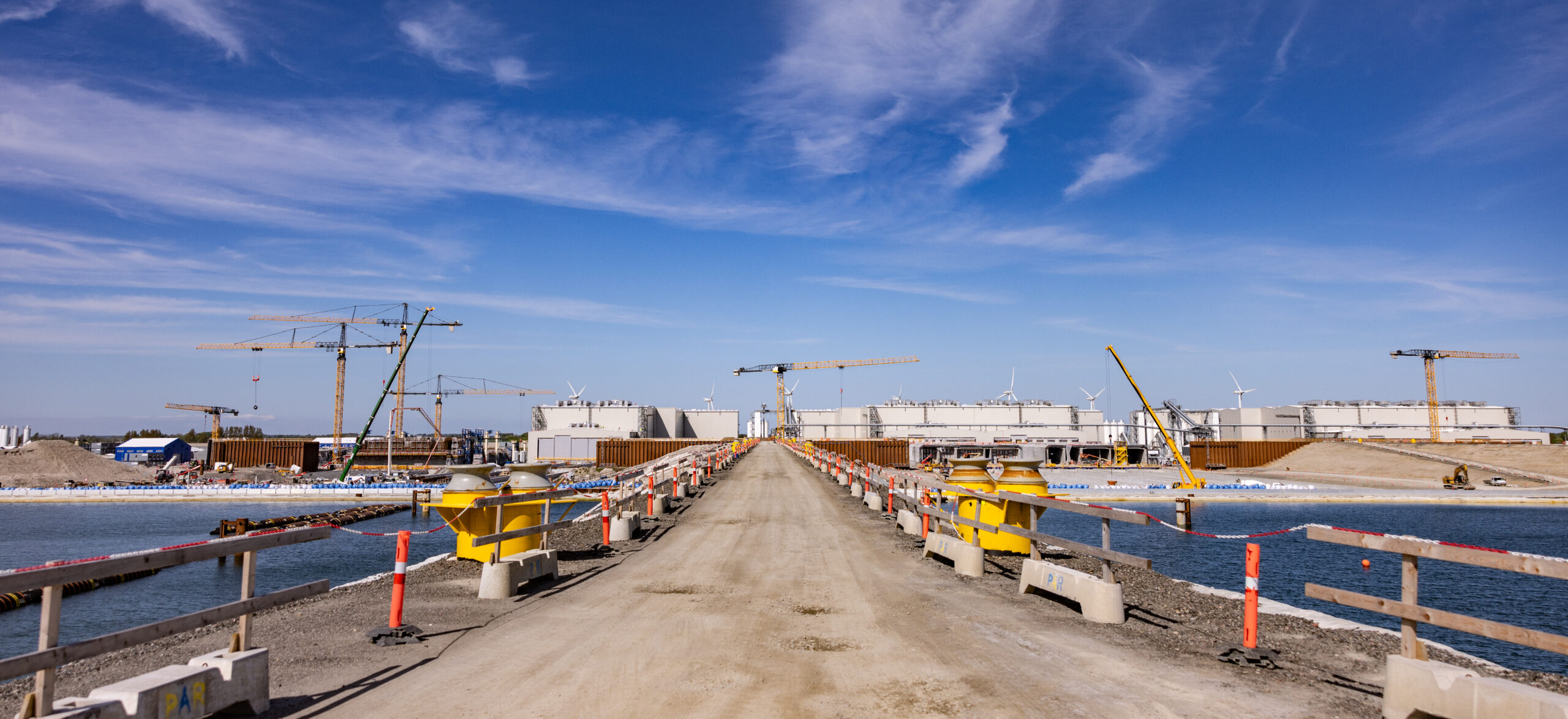 Baustelle für den Fehmarnbelt-Tunnel im dänischen Rødby: Die Fertigstellung des Milliardenbauwerks droht sich zu verzögern.