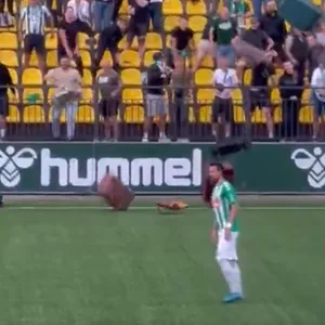 Die Fans von Zalgiris Vilnius fordern den Trainer auf, die Koffer zu packen