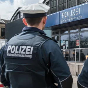 beamte der Bundespolizei am Hauptbahnhof
