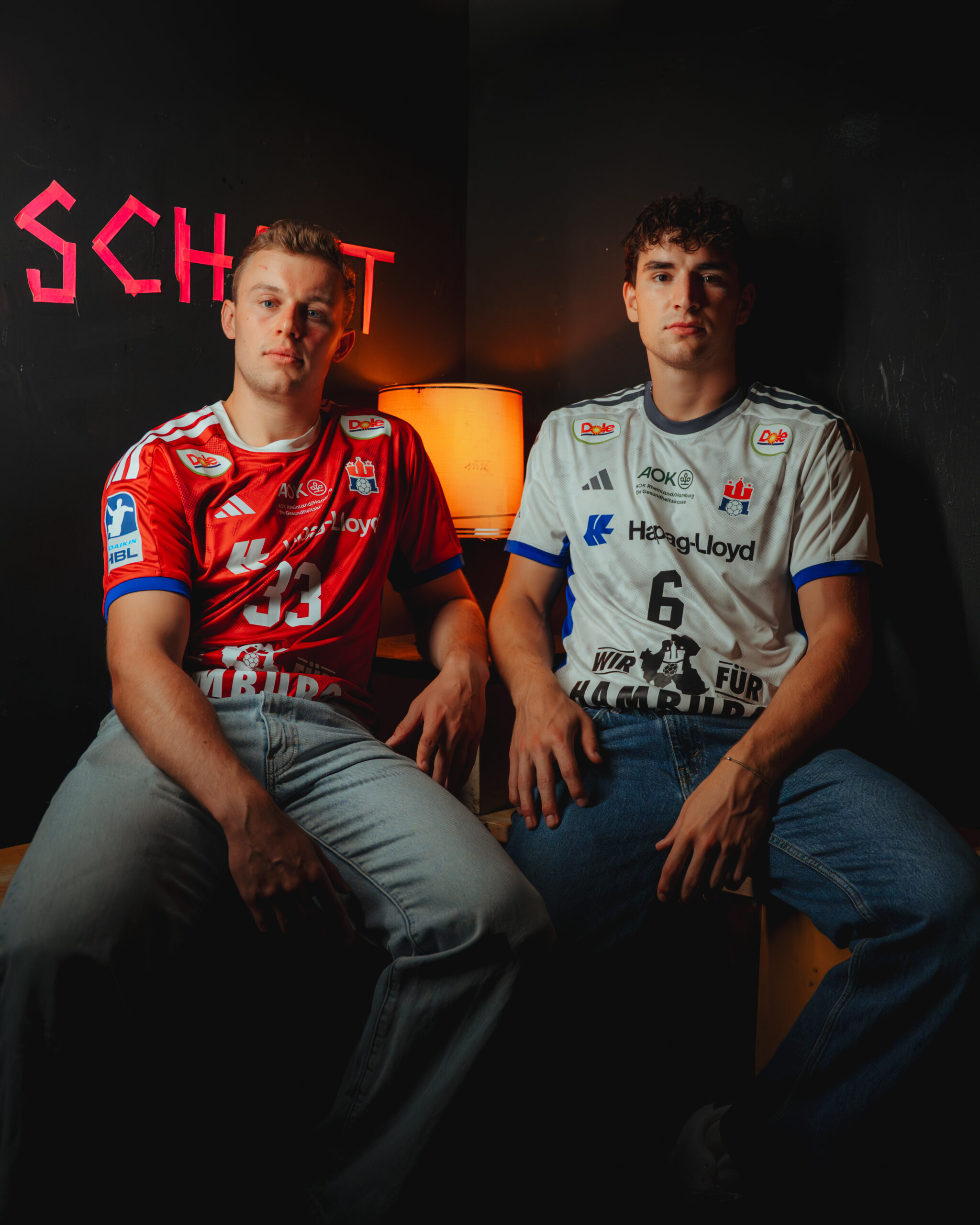 Moritz Sauter und Elias Kofler im Trikot des HSV Hamburg