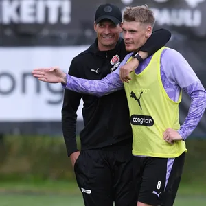 Alex Blessin und Eric Smith beim Training