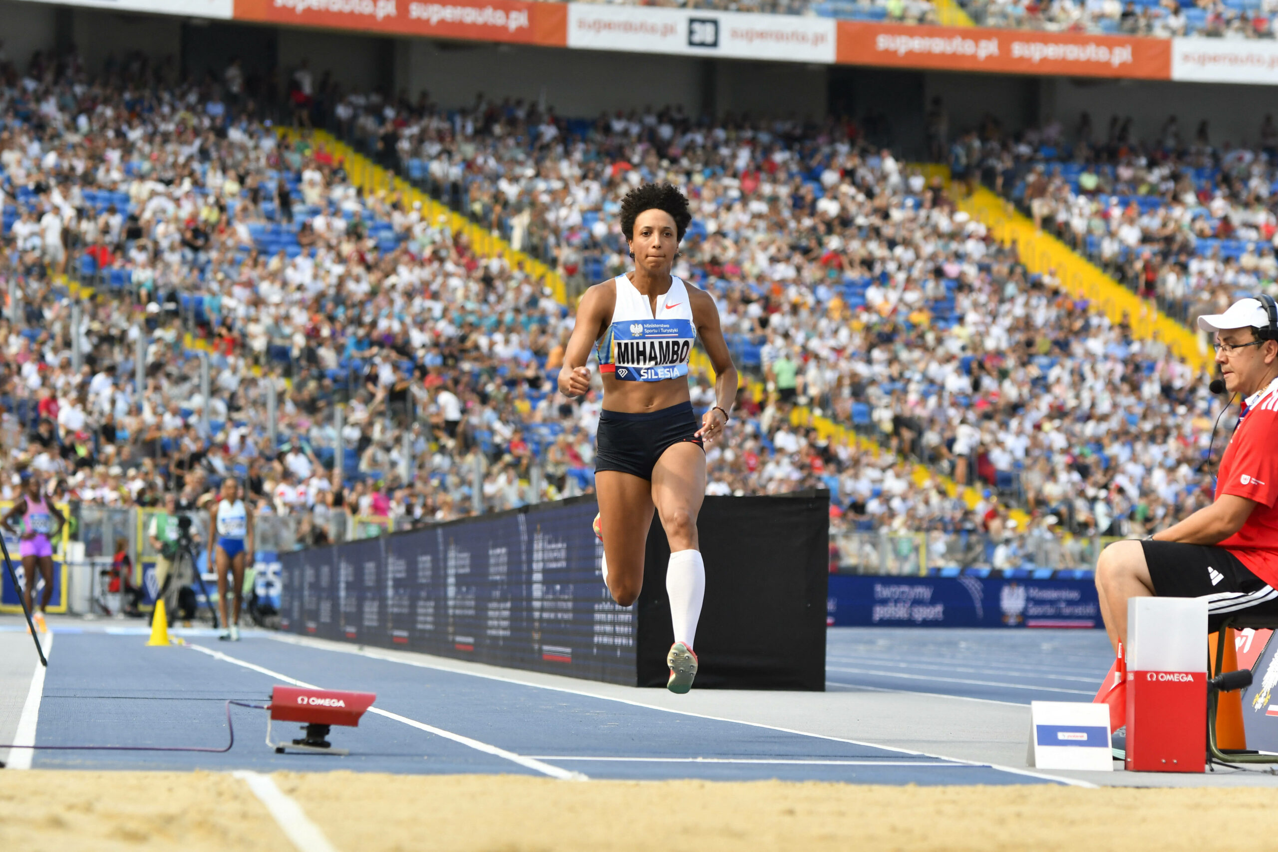 Chorzów, Polen: Malaika Mihambo (Deutschland) beim Weitsprung bei der Diamond League im Silesian Stadium.
