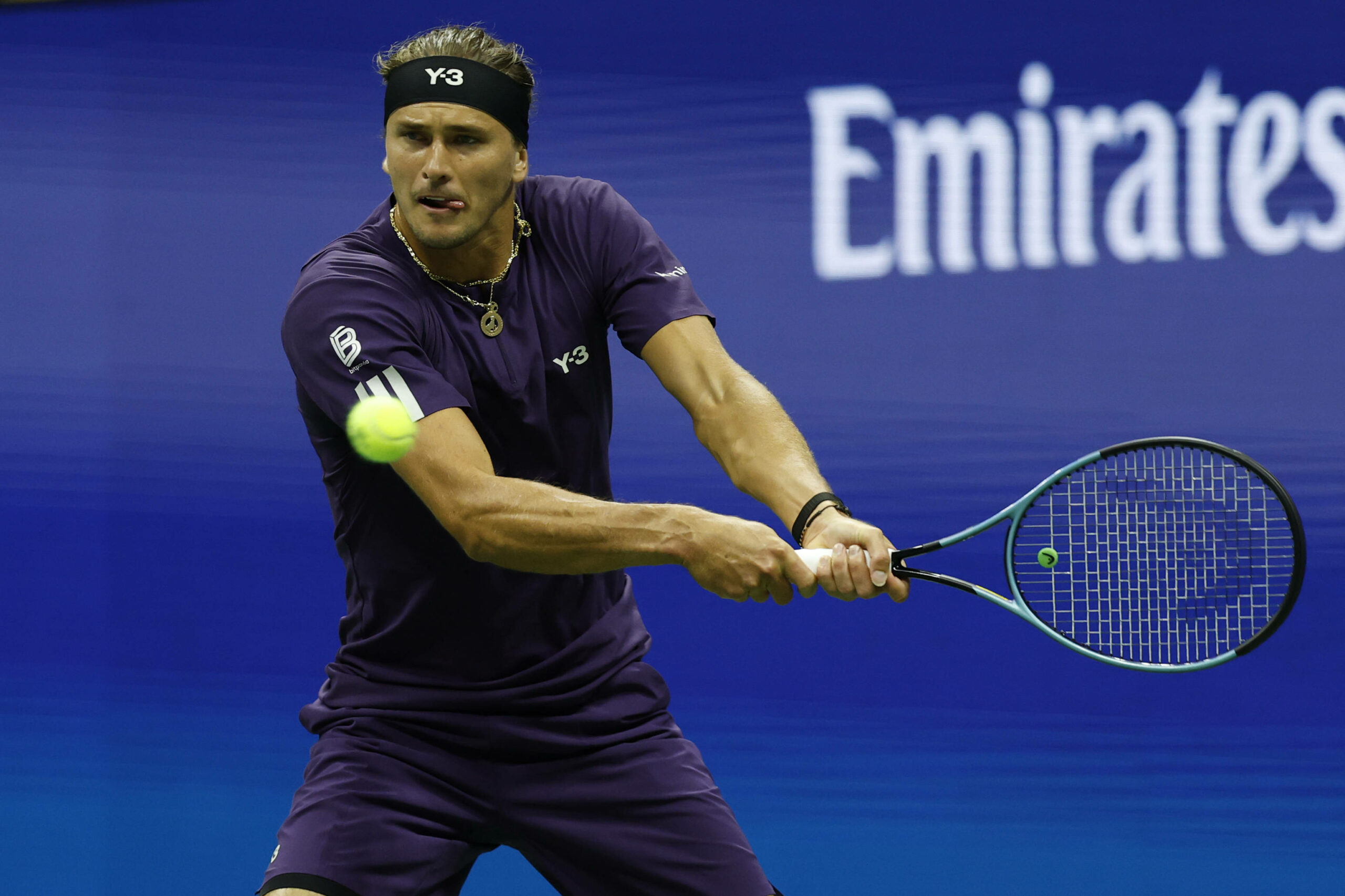 Flushing (USA): Alexander Zverev (Deutschland) im Erstrundenmatch der US Open gegen Alejandro Tabilo.