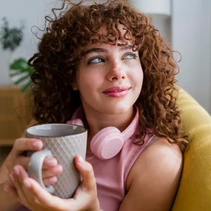 Frau mit Kaffee