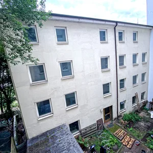 Blick auf das Haus Neuer Kamp 15 aus einer Wohnung des Hauses Neuer Kamp 17.