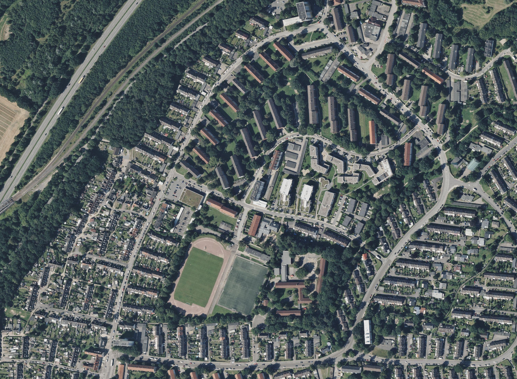 Das Wohngebiet um den Westpreußenring in Lübeck.