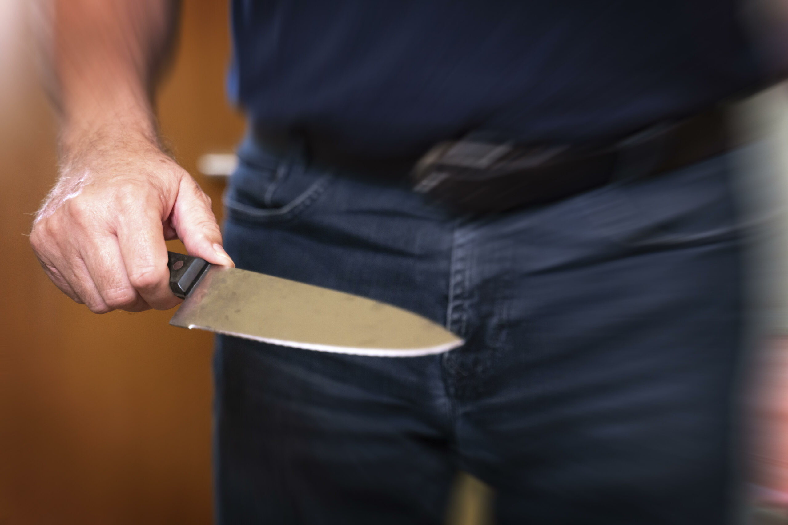 Mann mit Messer