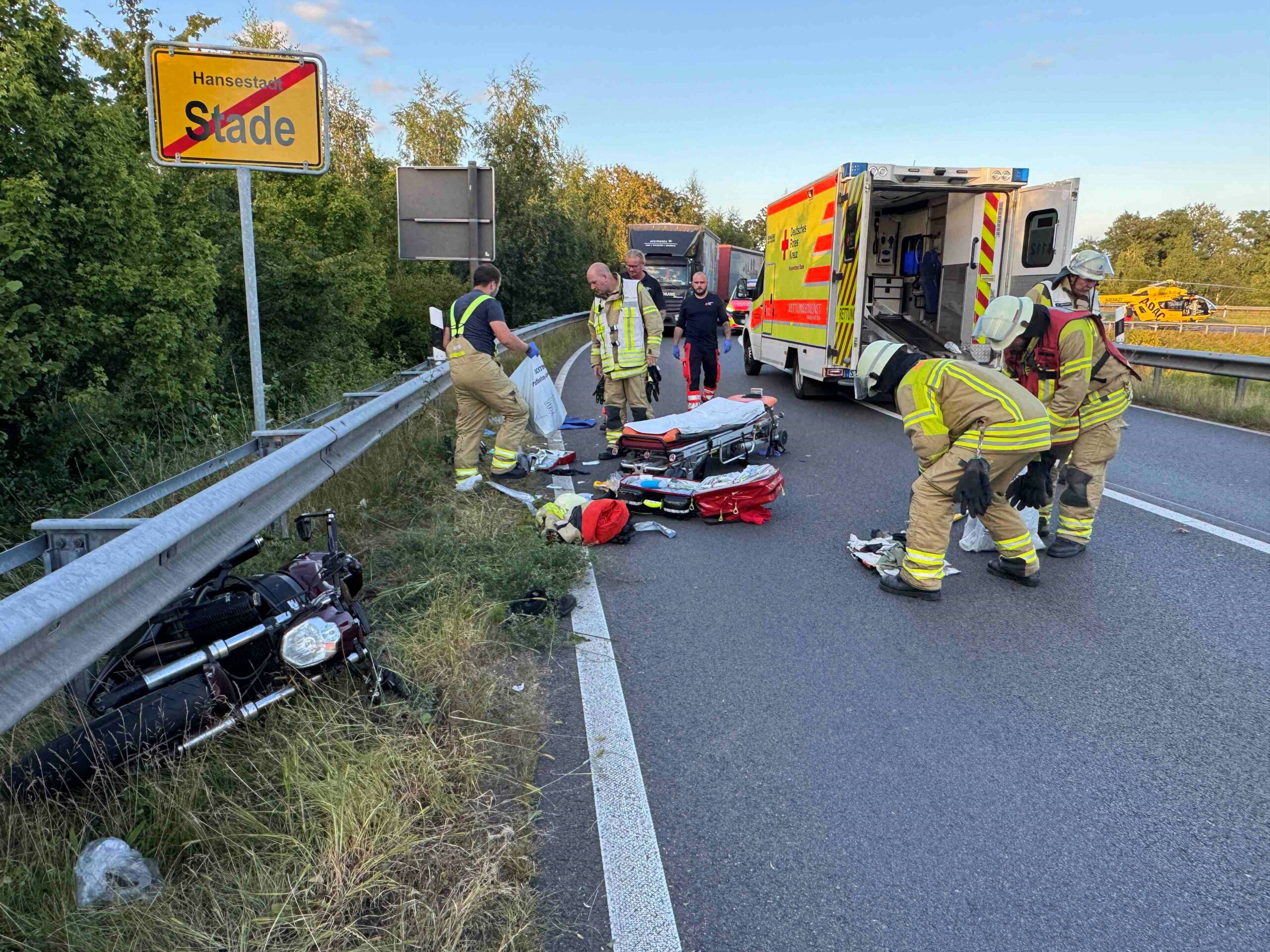 Motorradunfall Stade