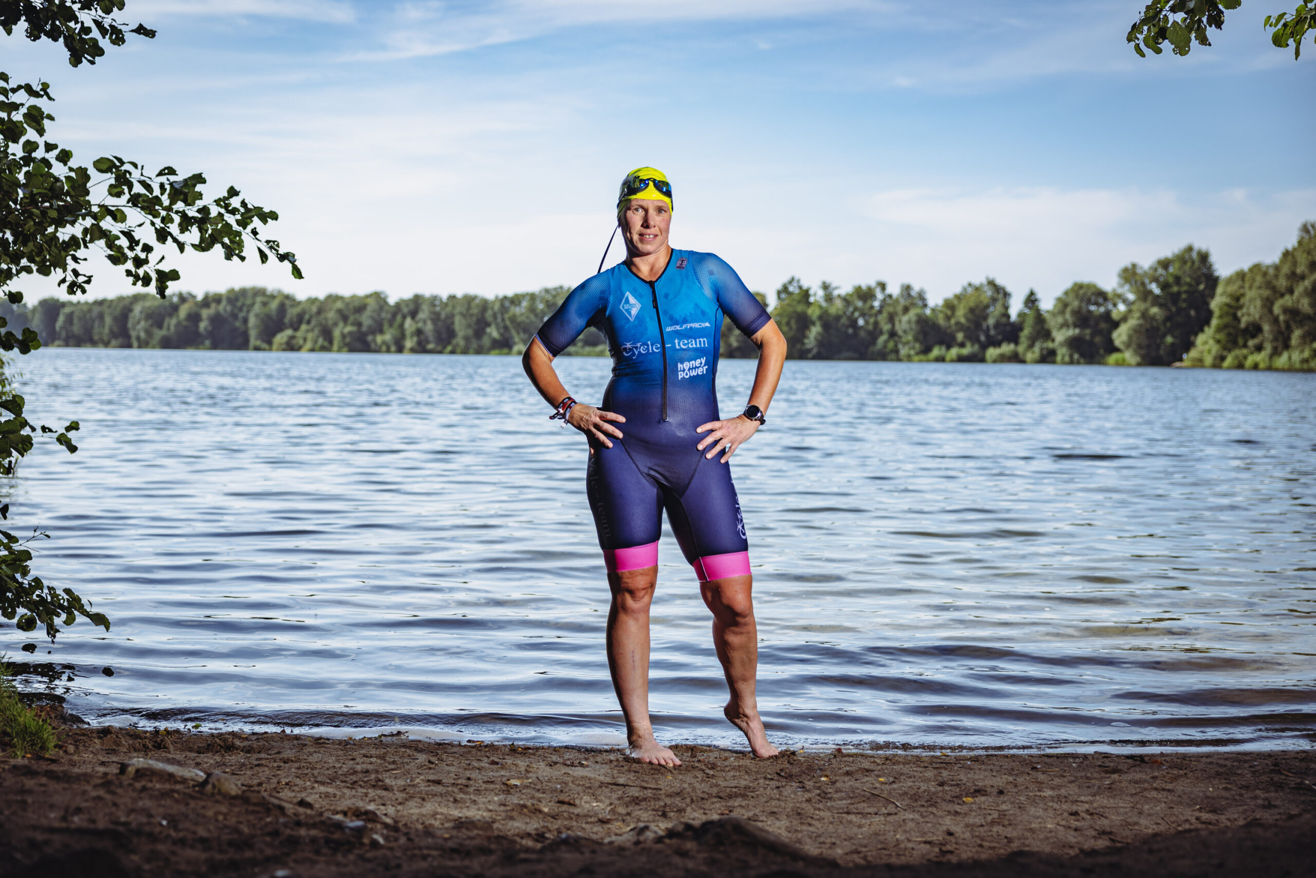 Triathletin Catharina Garbers vor einem Triathlon