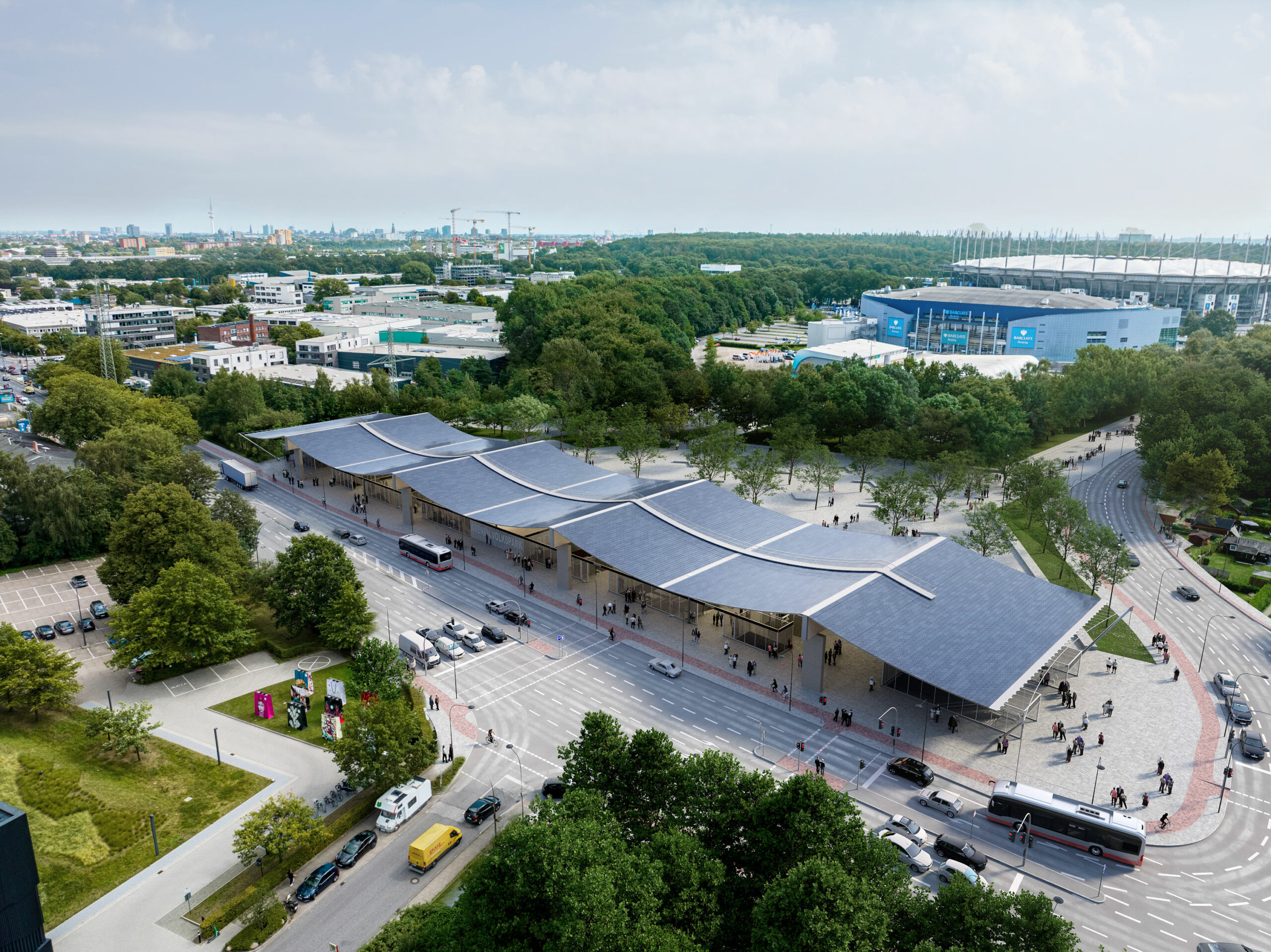 Die neue U5-Haltestellen „Arenen“ liegt nur 500 Meter von den beiden Stadien entfernt.