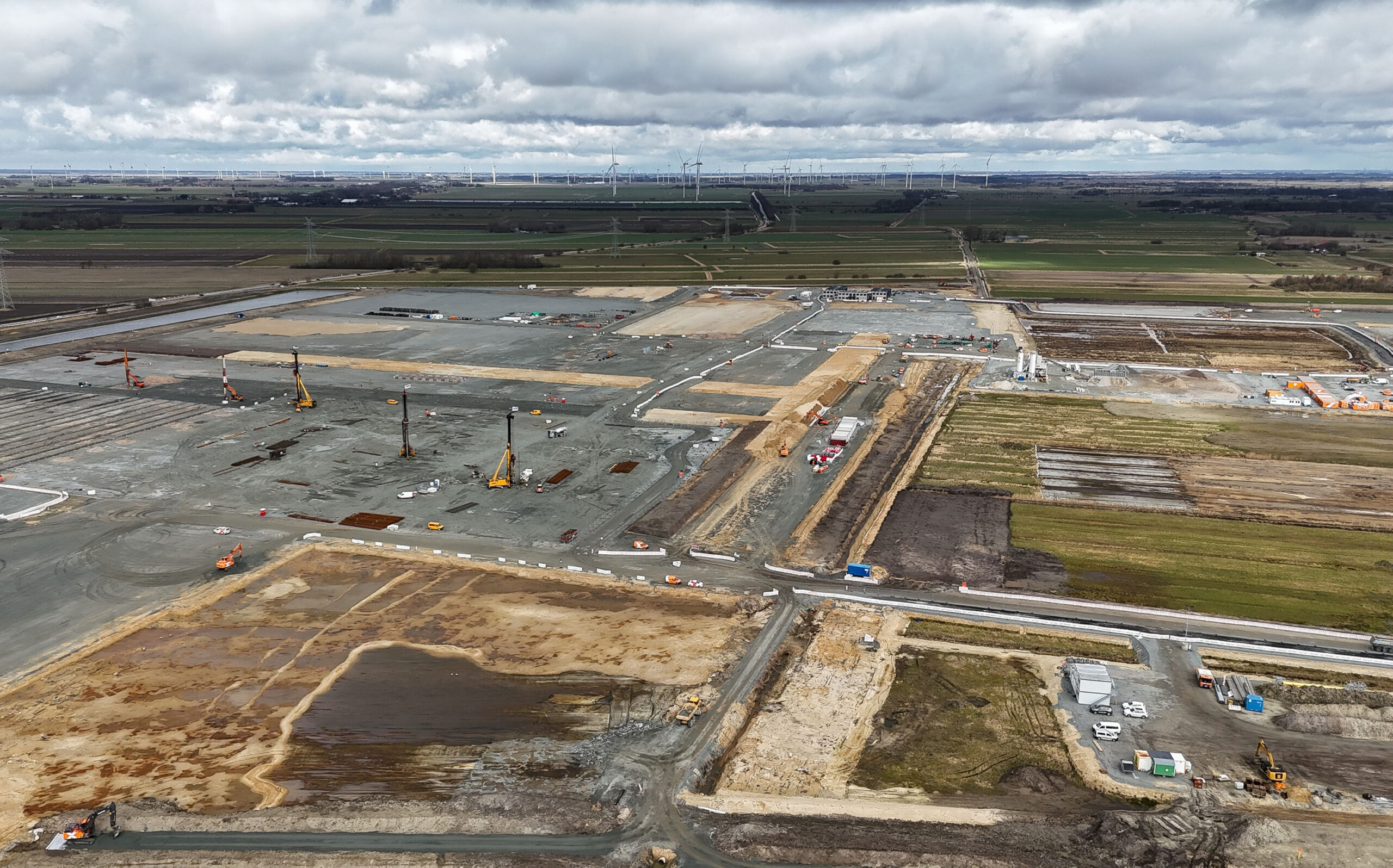 Baustelle der Northvolt Drei Batteriezellenfabrik