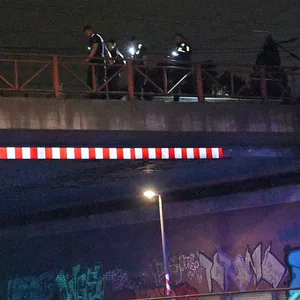 Am Dienstagabend suchten die Einsatzkräfte auf den Gleisen in Hamburg-Harburg nach der verletzten Frau.