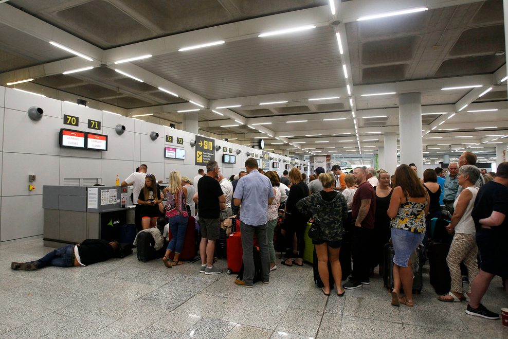 Gestrandete Urlauber in Palma de Mallorca