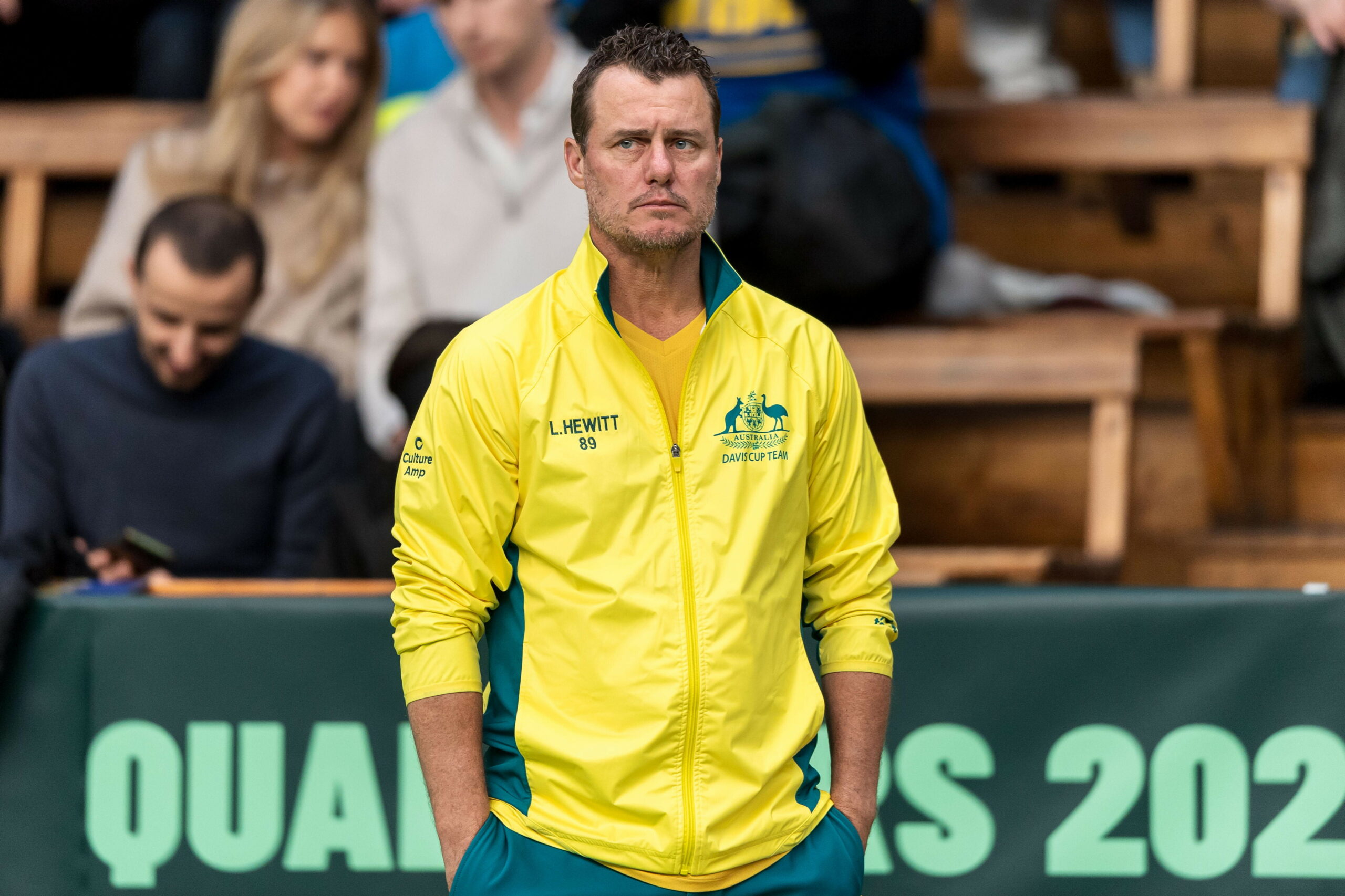 Lleyton Hewitt am Rande des Davis-Cup-Spiels der Australier gegen Schweden