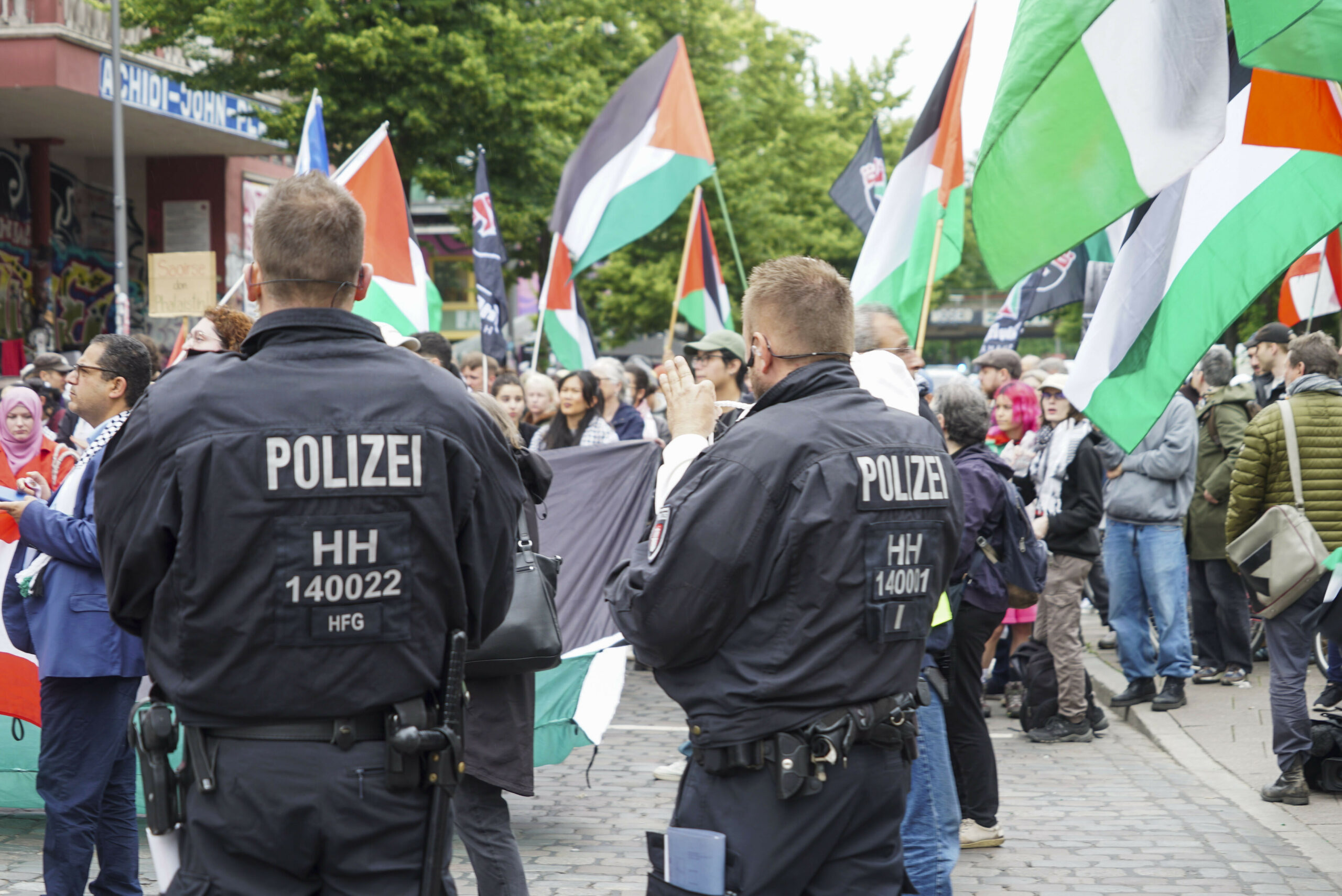 Demonstranten mit Palästina-Flaggen (Archivbild).