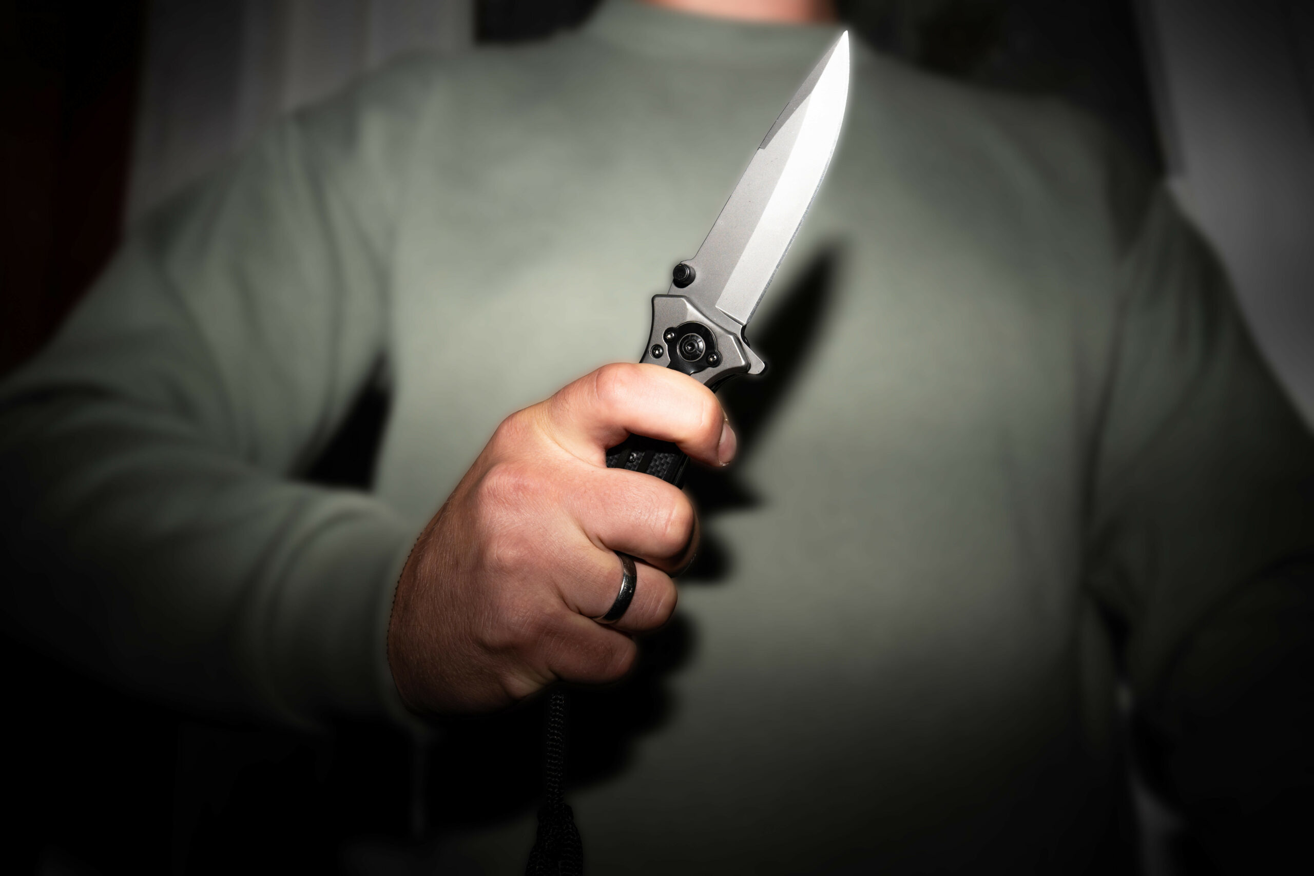 Mann mit Messer
