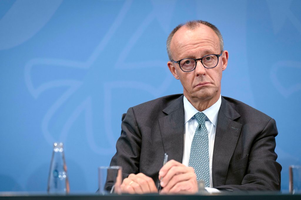 Bundeskanzler Friedrich Merz bei einer Pressekonferenz