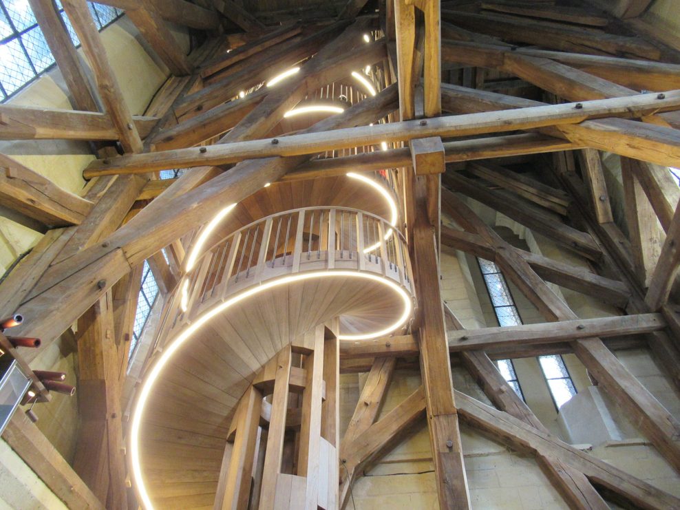 Die doppelläufige Wendeltreppe im Südturm der Kathedrale