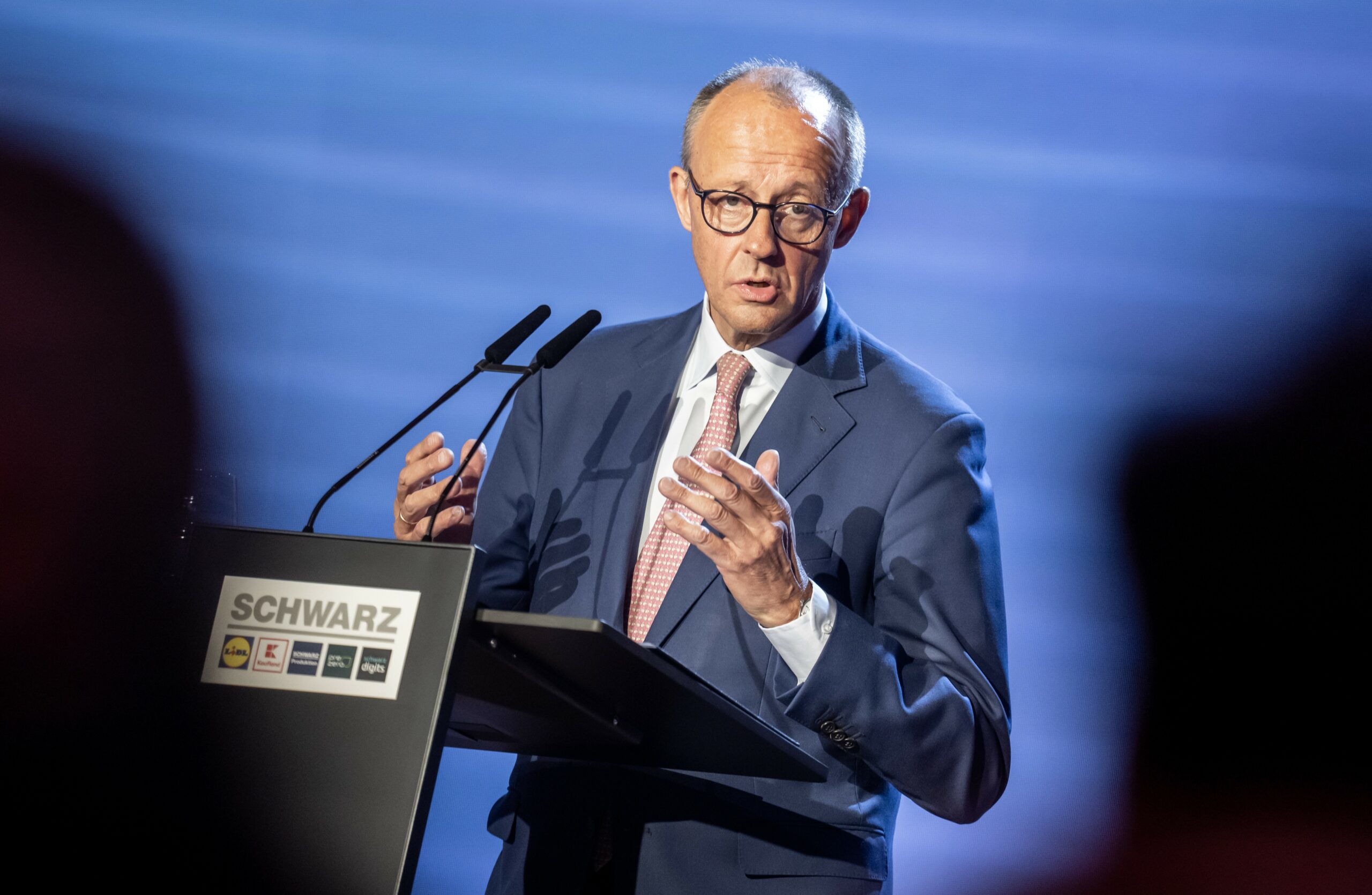 Bundeskanzler Friedrich Merz (CDU) spricht beim Schwarz Ecosystem Summit.