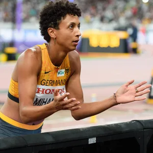 Malaika Mihambo bei der WM in Tokio in der Weitsprung-Qualifikation