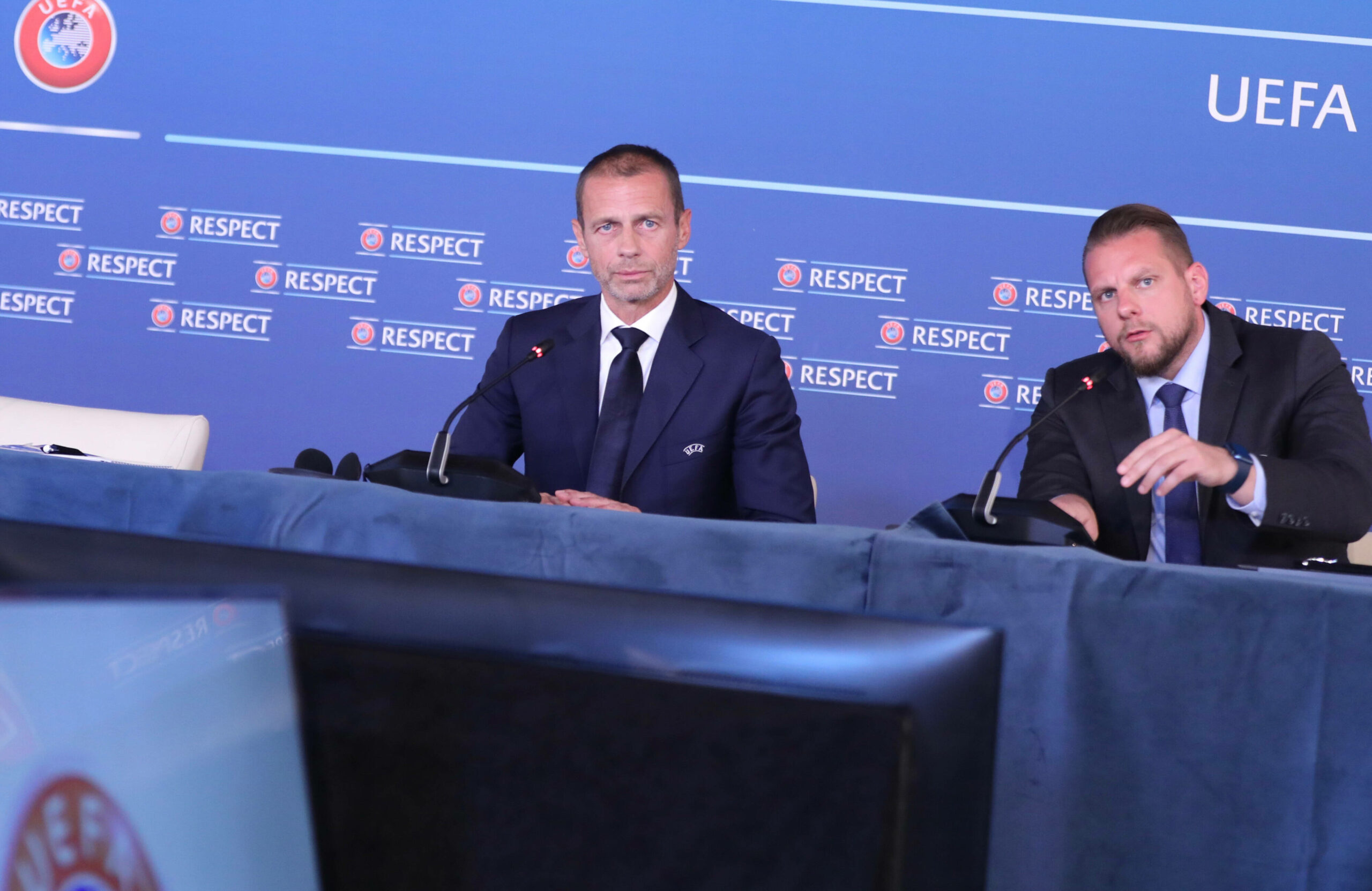 Aleksander Ceferin bei einer Pressekonferenz der UEFA