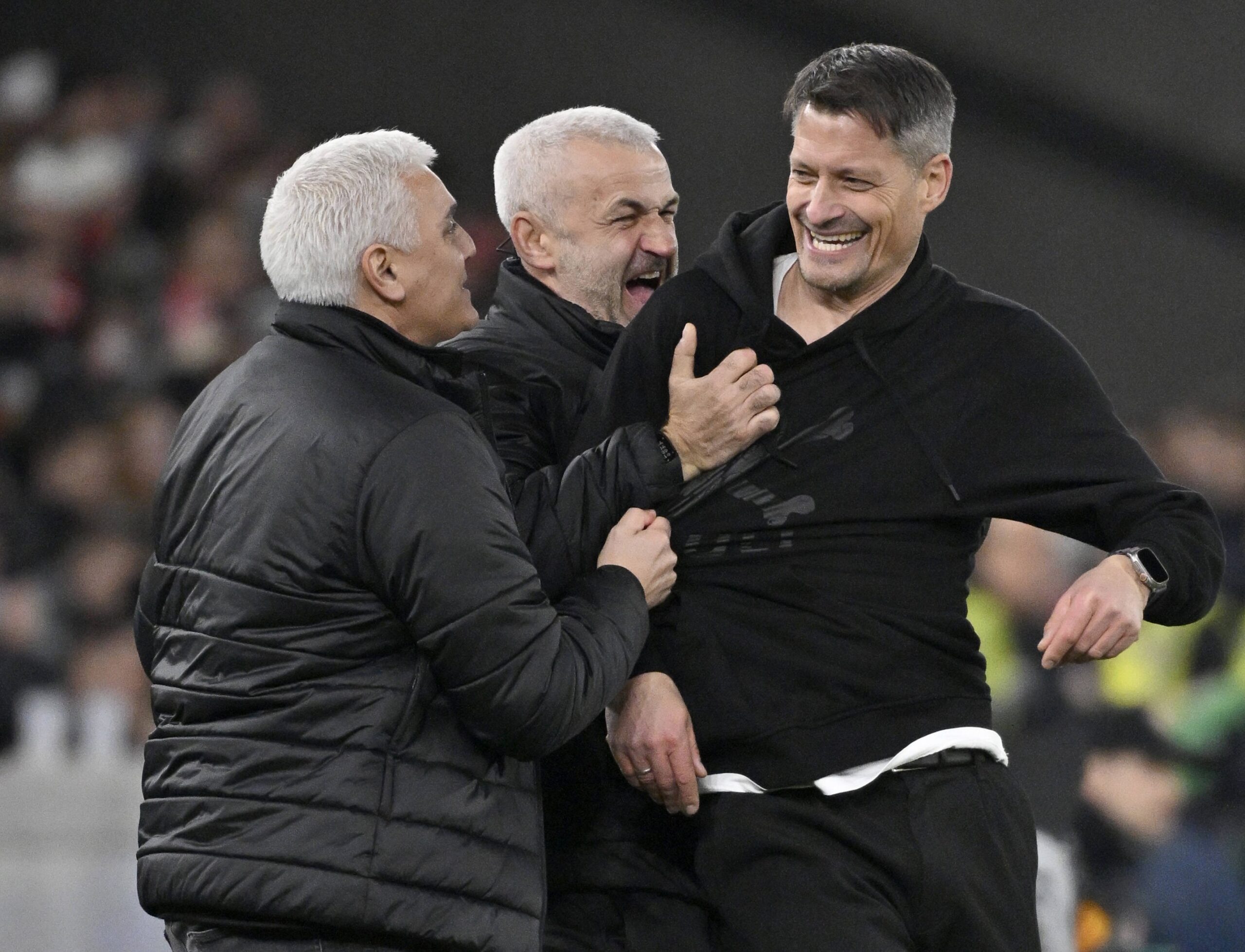 Andreas Bornemann, Peter Nemeth und Alex Blessin freuen sich