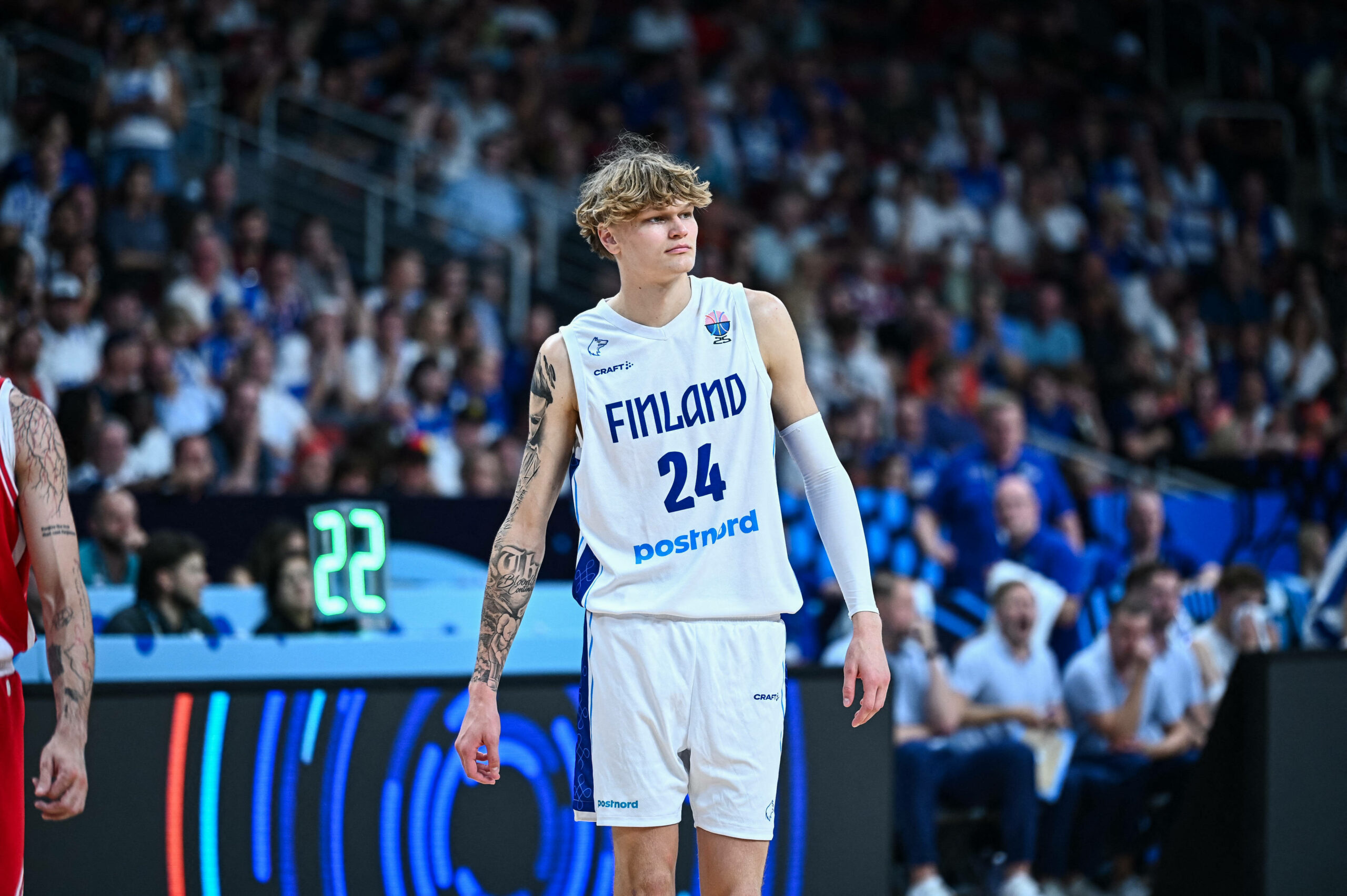 Miikka Muurinen bei der Basketball-EM im Finnland-Trikot