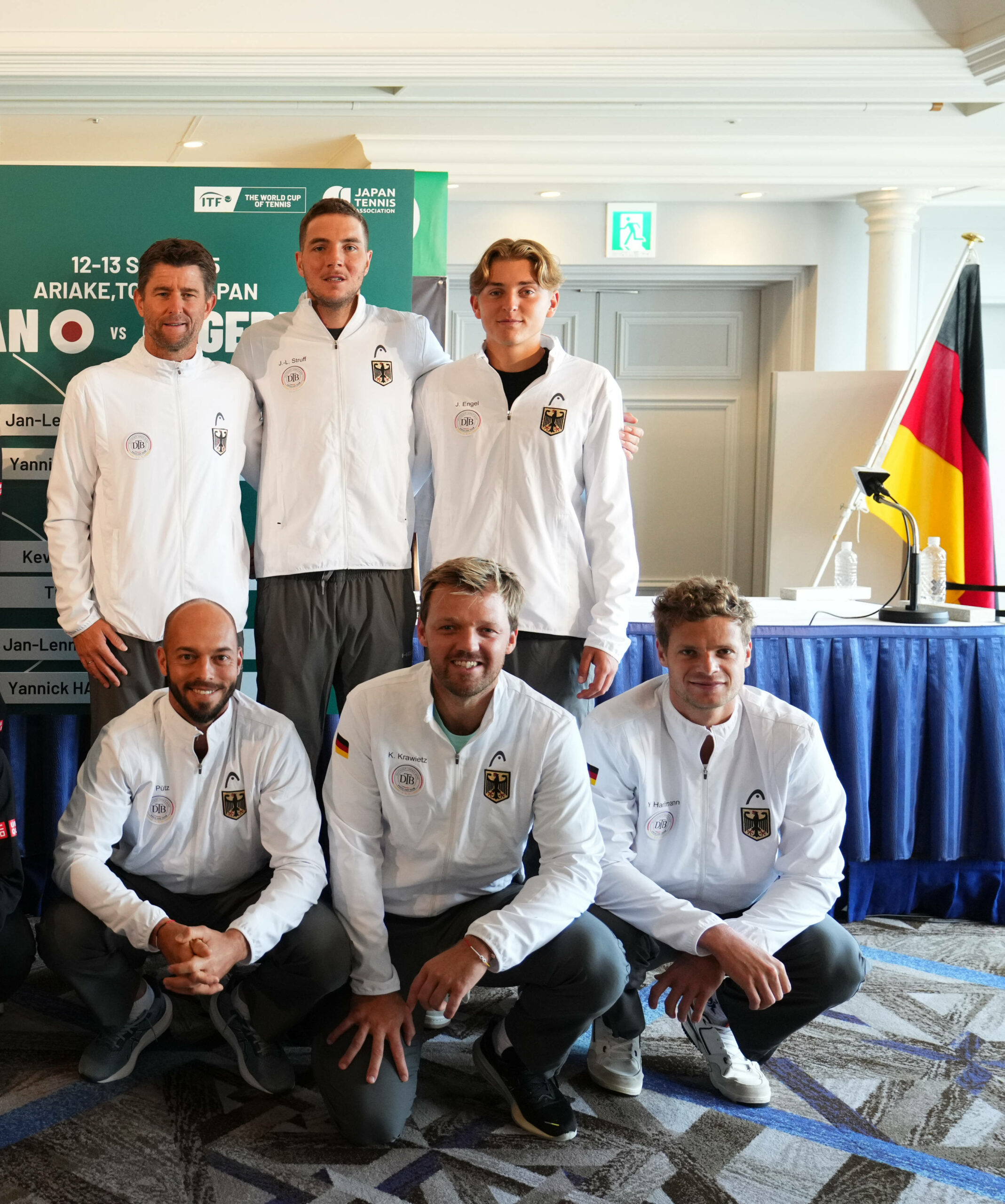 Das deutsche Davis-Cup-Team in Japan