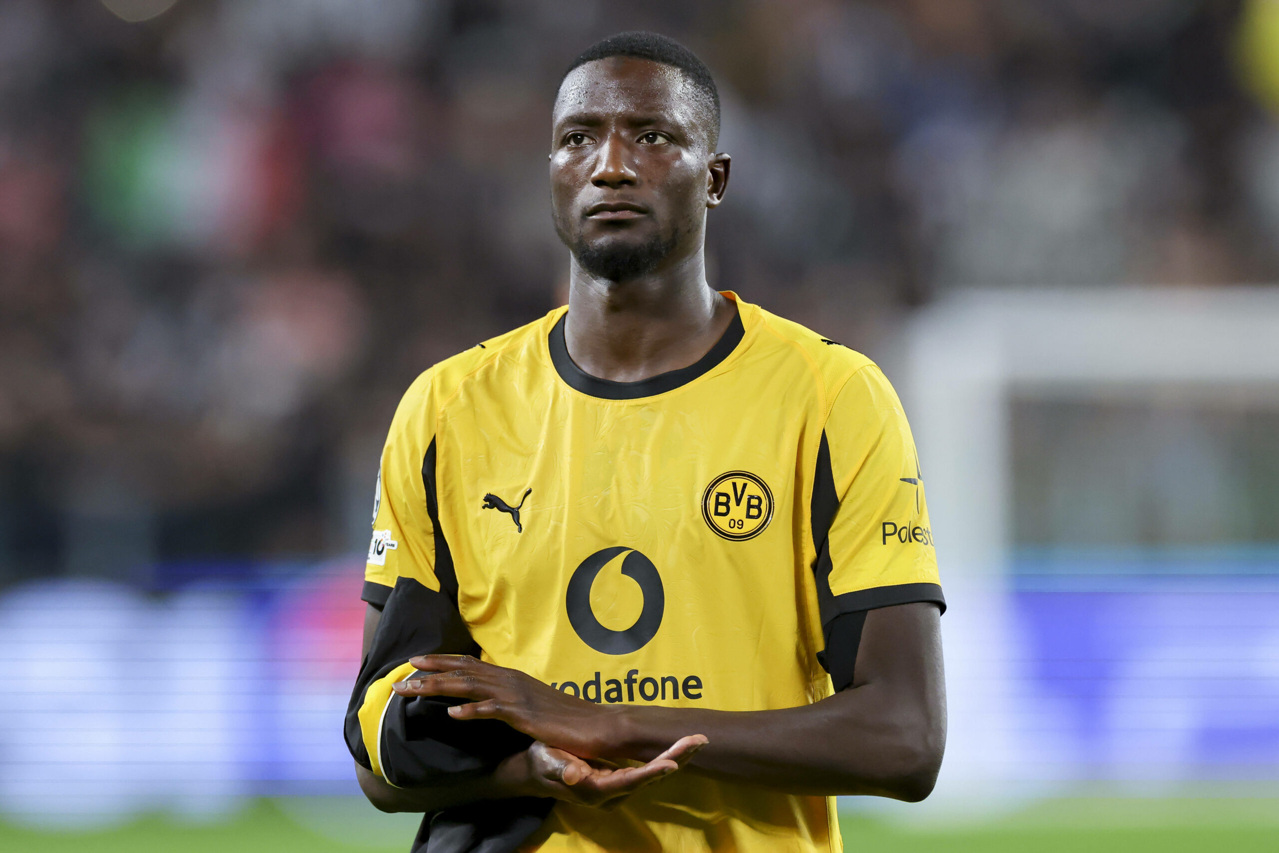 Serhou Guirassy (Borussia Dortmund) enttäuscht beim Champions-League-Spiel gegen Juventus im Juventus Stadium in Turin