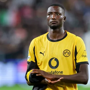 Serhou Guirassy (Borussia Dortmund) enttäuscht beim Champions-League-Spiel gegen Juventus im Juventus Stadium in Turin