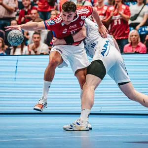Nicolaj Jörgensen im Spiel gegen den TBV Lemgo