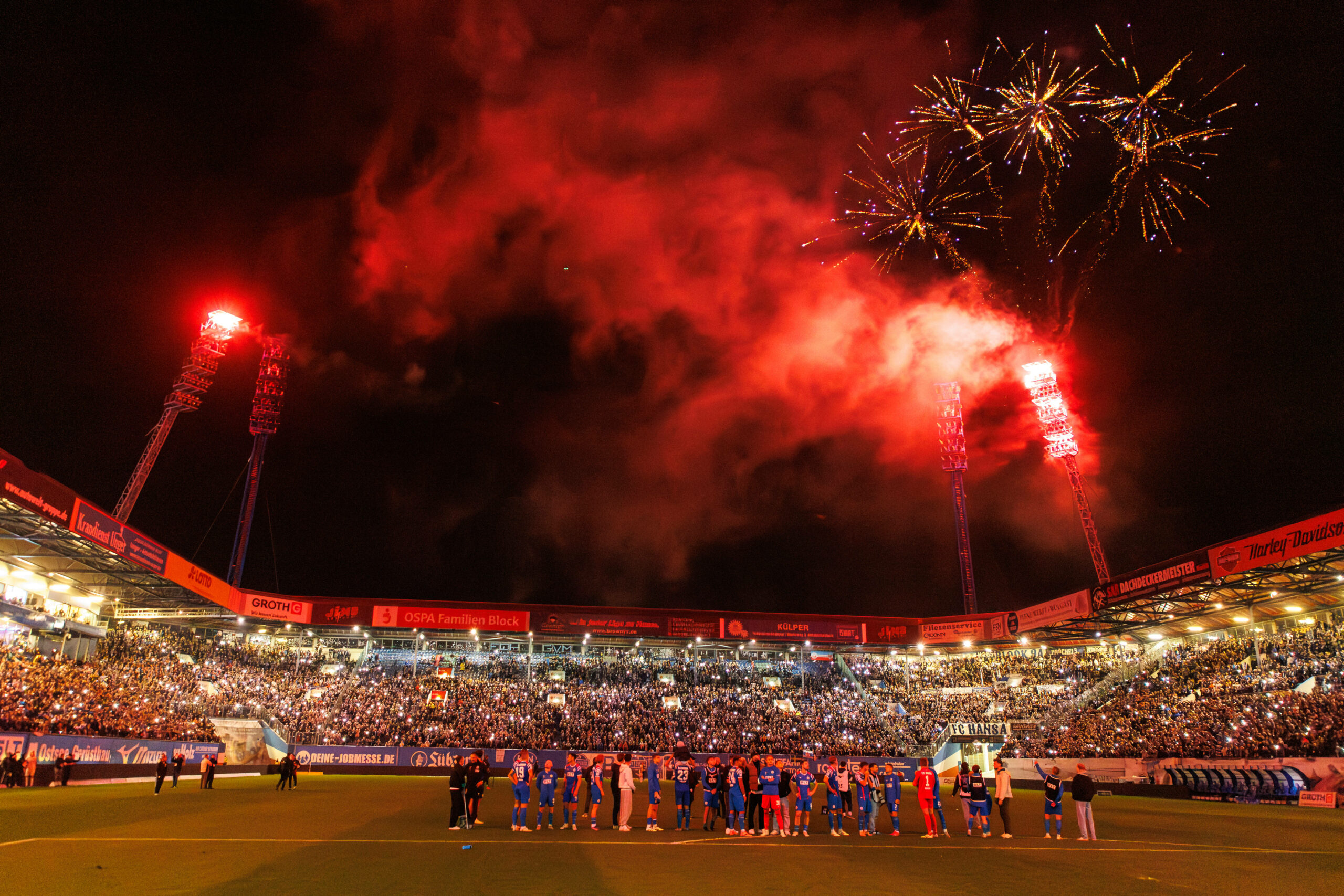 Hansa Rostocks Pyroshow.