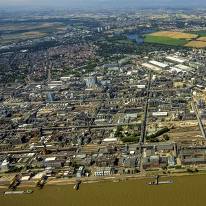 Ludwigshafen in Rheinland-Pfalz von oben (Archivbild).