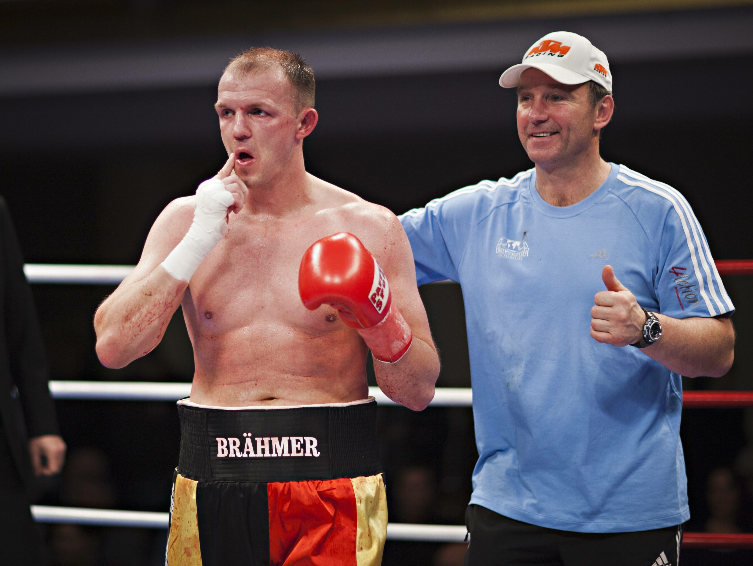 Michael Timm mit Jürgen Brähmer im Ring