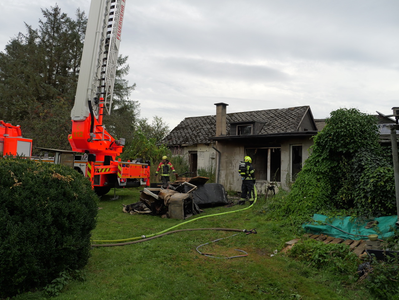 Das ausgebrannte Haus in Bredenbeck
