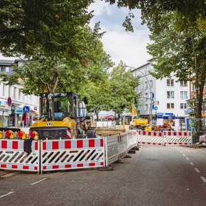 Für die Baustelle an der Osterstraße wurde der gesamte Verkehr lahmgelegt.