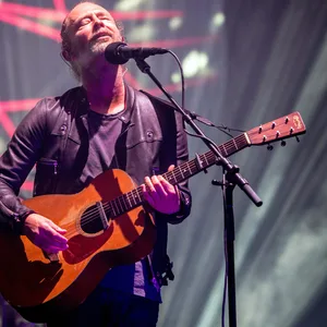 Sänger Thom Yorke von der Band Radiohead steht beim Coachella Music and Arts Festival im April 2017 auf der Bühne.