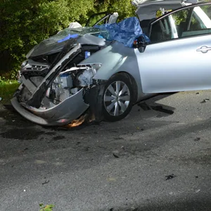 Die Unfallstelle auf der B209 bei Schulendorf.