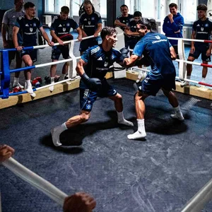 Die HSV-Profis bei ihrem Training im Gym