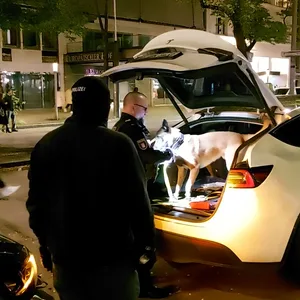 Polizei durchsucht Taxi